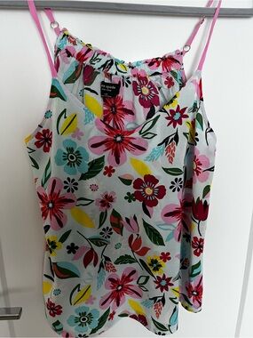 Kate Spade Floral Spaghetti-Strap Camisole in Pink Multicolor